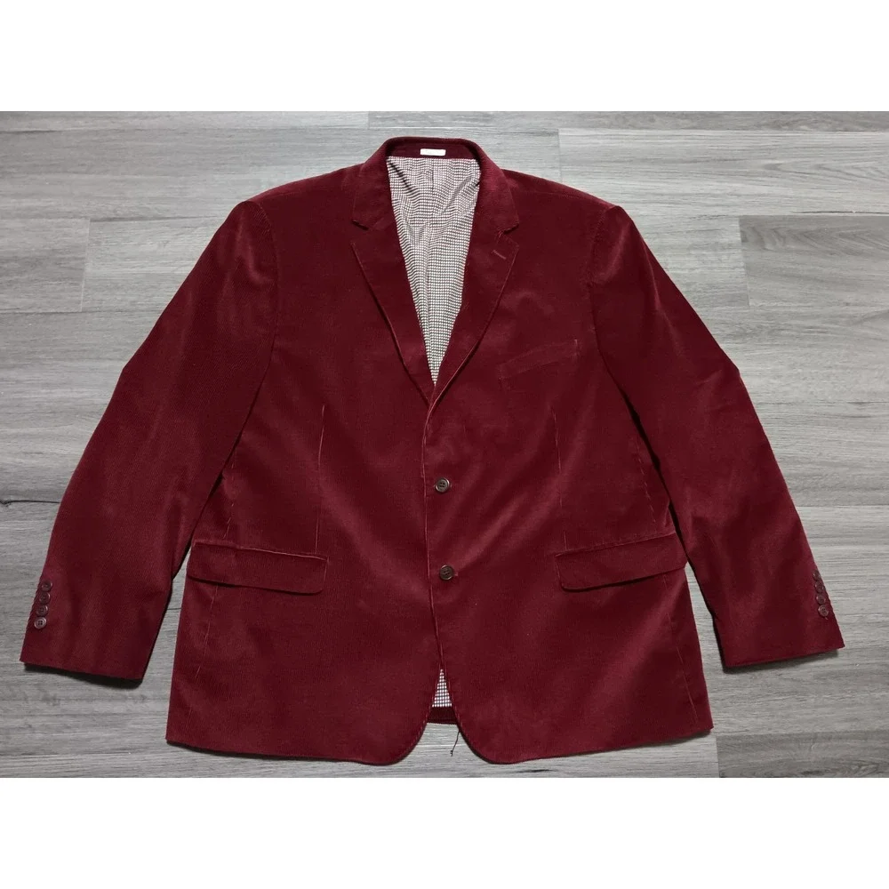 Saddlebred Men's Burgundy Red Heritage Corduroy Blazer Size 50R